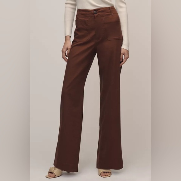 NWT! Anthropologie The Colette Beachy Linen Full-Length Wide-Leg Pants by Maeve🟡 - Picture 3 of 7